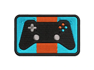 Video Game Controller Icon Multi-Color Embroidered Iron-On Patch Applique