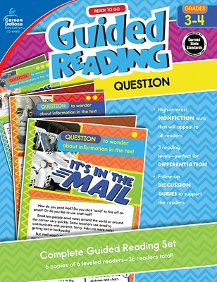 Carson Dellosa Ready to Go Guided Reading: Question, Grades 3 - 4 Resource Book