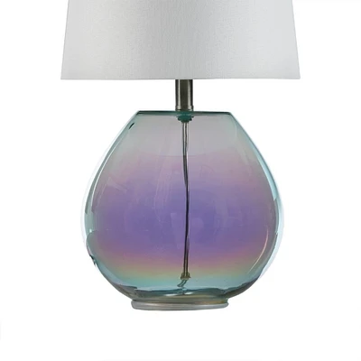 Gracie Mills   Arturo Radiant Luminescence: Iridescent Glass Table Lamp - GRACE-11516