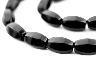 TheBeadChest Faceted Oval Onyx Beads (15x9mm)