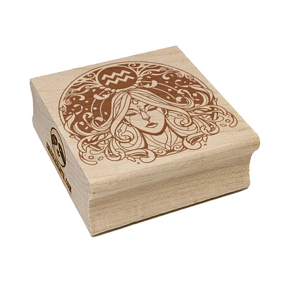 Aquarius Astrological Zodiac Sign Horoscope Square Rubber Stamp for Stamping Crafting