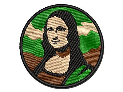 Mona Lisa Painting by Leonardo Da Vinci Multi-Color Embroidered Iron-On Patch Applique