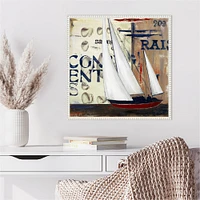 Blue Sailing Race II by Patricia Pinto Framed Canvas Wall Art