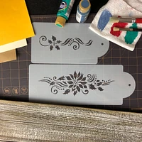 Poinsettia and Holly Sprays Cake Stencil Set | C725 by Designer Stencils | Cake Decorating Tools | Baking Stencils for Royal Icing, Airbrush, Dusting Powder | Reusable Plastic Food Grade Stencil for Cakes | Easy to Use & Clean Cake Stencil