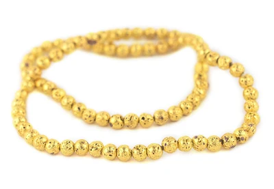 The Bead Chest® Metallic Electroplated Lava Beads, 15 Inch Strand, Available in 6 Colors