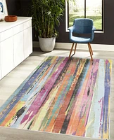 Ambesonne Abstract Decorative Rug, Multicolored Expressionist Artwork Vibrant Rainbow Design Tainted Style Pattern, Quality Carpet for Bedroom Dorm and Living Room