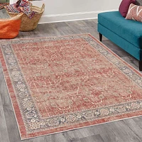 Ambesonne Vintage Decorative Rug, Floral Pattern of Rustic and Bohemian Tribal Ornaments Grunge Effect, Quality Carpet for Bedroom Dorm and Living Room