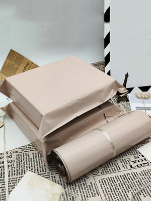 100Pcs/Set Khaki Mailer Bag, Simple Portable Office Packing Bag