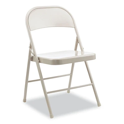 Alera Armless Steel Folding Chair, Supports Up to 275 lb, Taupe, 4/Carton