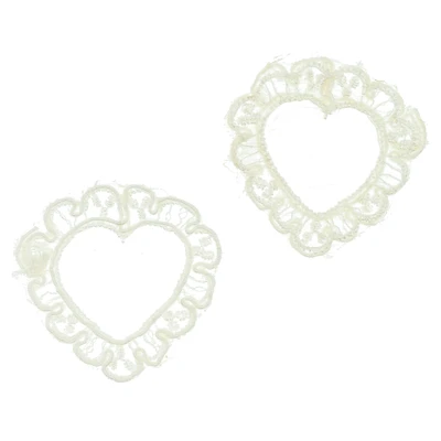 Vintage Bridal Heart Lace Applique (Pack of 2)