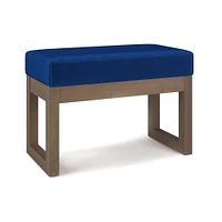 Simpli Home Milltown Small Ottoman Bench in Velvet