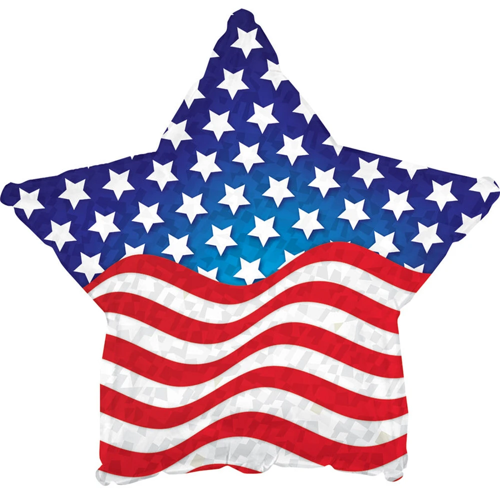 Patriotic Prismatic 18" Star Foil Balloon, 1ct