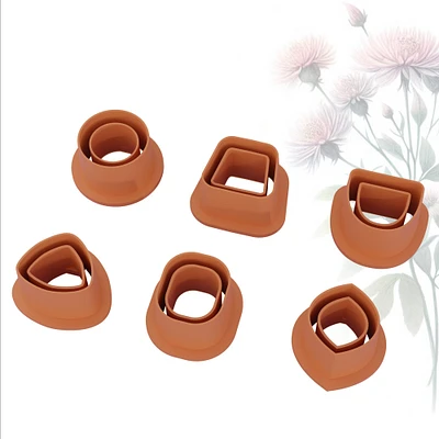 Framed Mini Cutters for polymer clay, 15mm (0.6"), set of 6