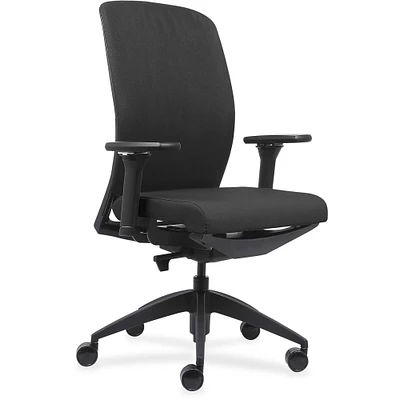 Lorell High-back Chair, 6-Way Adjustable Arms, 26-1/2" x 25" x 47", Black