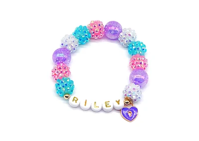 Valentine Bracelet, Kids Jewelry Birthday Gift, Girls Gum Ball Bead Bracelet