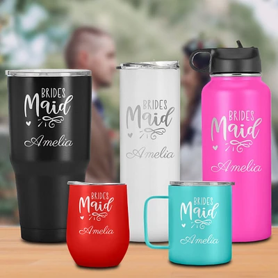 Customized Bridesmaid Name Tumbler, Gift For Friend, Family, Colleagues