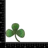 2" Three-leaf Clover, Shamrock, Embroidered, Iron on Patch