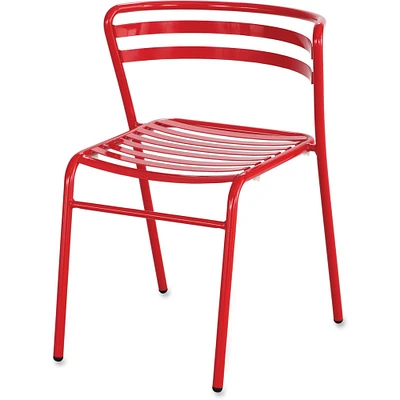 Safco CoGo Steel Outdoor/Indoor Stack Chair, Red, 2/Carton