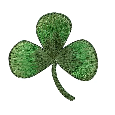 2" Three-leaf Clover, Shamrock, Embroidered, Iron on Patch
