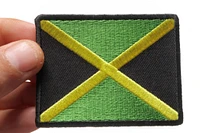 Patch, Embroidered Patch (Iron-On or Sew-On), Jamaican Jamaica Flag Patch, 3" x 2.5"