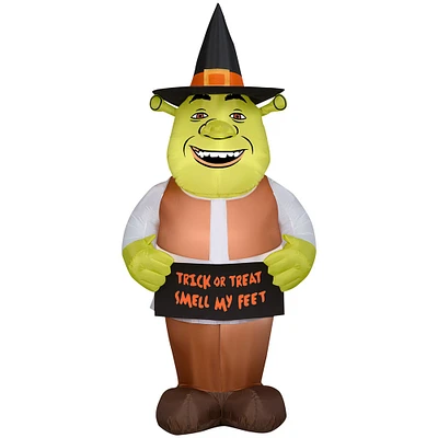 6.5' Gemmy Airblown Universial Halloween Shrek w/ Witch Hat 229421