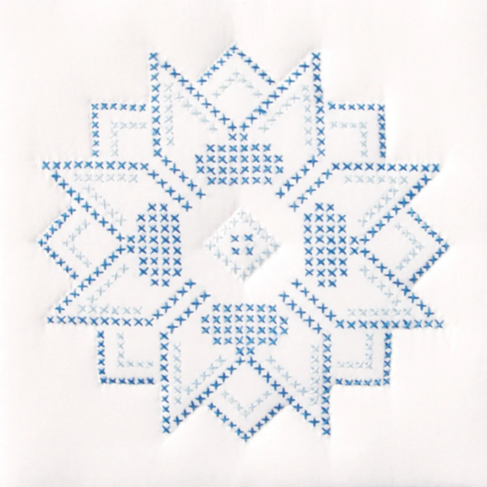 Jack Dempsey Stamped White Quilt Blocks 9"X9" 12/Pkg-Xx Stars