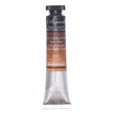 Sennelier French Artists' Watercolor - Burnt Umber, 21 ml, Tube