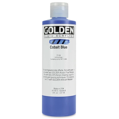 Golden Fluid Acrylics - Cobalt Blue, 8 oz bottle
