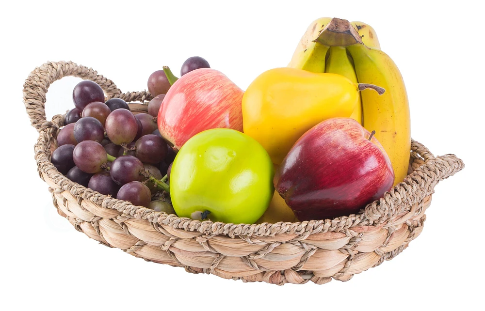 Seagrass Fruit Bread Basket Tray with Handles