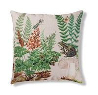 18" x 18" Fern & Frog Indoor/Outdoor Decorative Throw Pillow