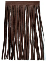 Belagio Faux Leather Fringe Trim, 6" Wide, 25-Yard Bolt, Brown