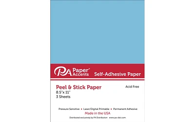 Self Adhesive Paper 8.5x11 3pc Blue