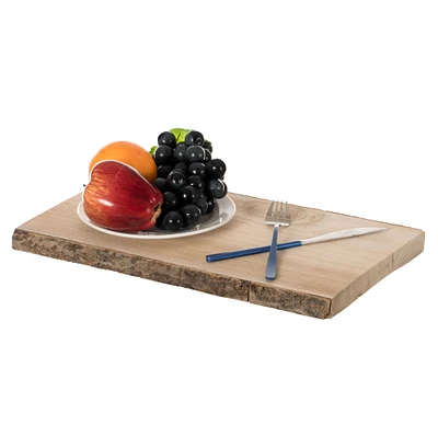 Rustic Natural Tree Log Wooden Rectangular Shape Serving Tray Cutting Board