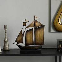 Home Décor Metal Sailboat Centerpiece Decor Tabletop or Countertop Decoration