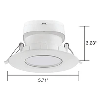 Satco 4" 7W Round LED Gimbal Downlight - 4000K - Cool White, White Finish