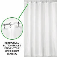 mDesign Heavy Duty Flat Weave Polyester Shower Curtain Liner