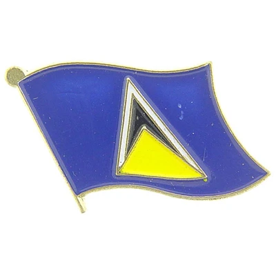 St. Lucia Flag Pin 1"