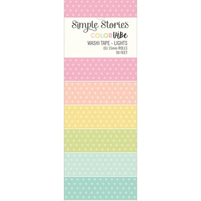Simple Stories Color Vibe Washi Tape 6/Pkg-Lights