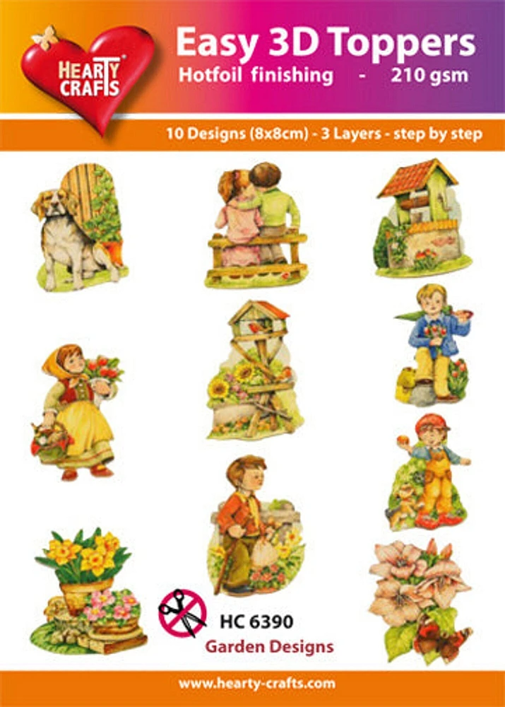 Hearty Crafts Easy3D Precut Toppers - Garden Designs