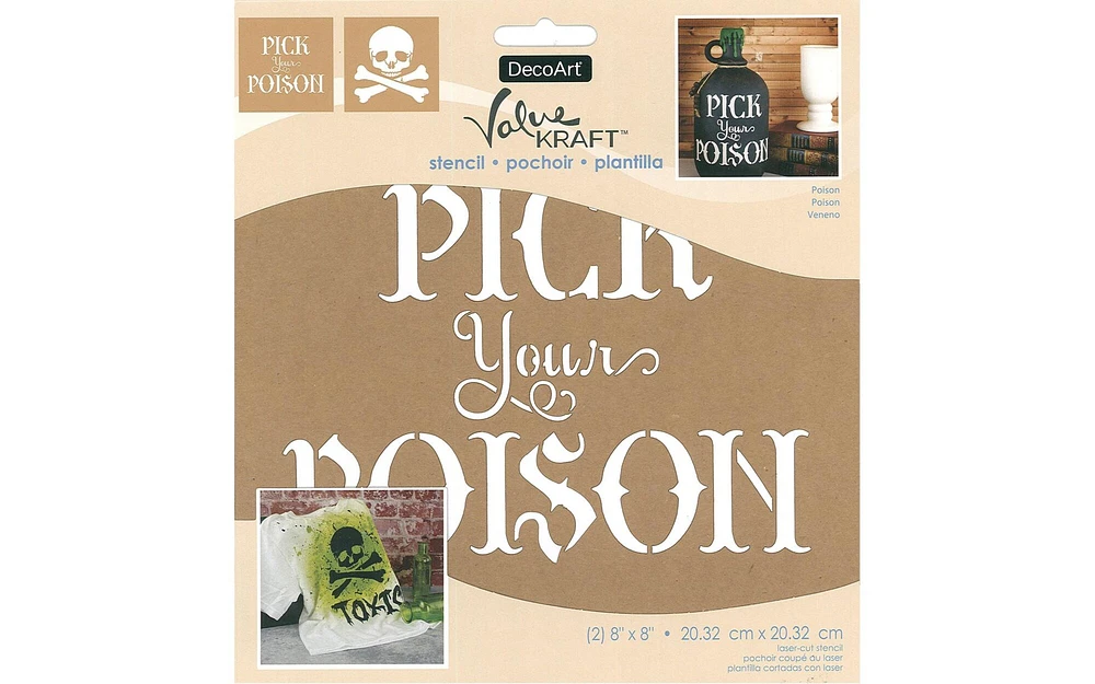 Decoart Value Kraft Stencil 8x8 Halloween Poison