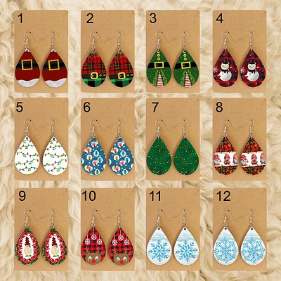 Teardrop Christmas Earrings