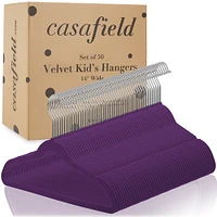 Casafield 50 Velvet Kid's Hangers - 14" Size for Children's Clothes