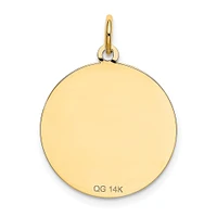 14K Yellow Gold Shih Tzu Disc Charm Dog Jewelry Pendant 26mm x 20mm