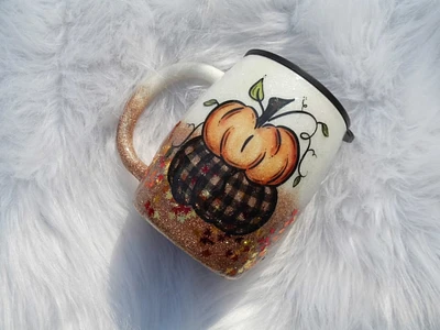Pumpkin Mug - pumpkin glitter mug - pumpkin spice glitter tumbler - pumpkin spice insulated mug - coffee mug - fall coffee mug - pumpkin