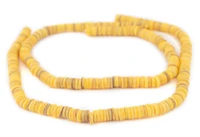 TheBeadChest Yellow Sliced Shell Heishi Beads 8mm 15 Inch Strand