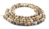 TheBeadChest Round Picture Jasper Beads (8mm): Organic Gemstone Round Spherical Energy Stone Healing Power Crystal for Jewelry Bracelet Mala Necklace Making