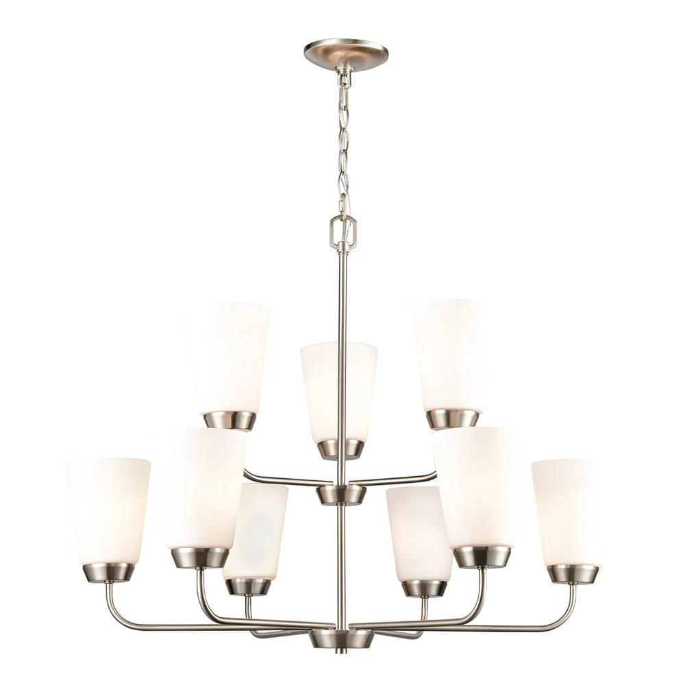 Thomas Winslow 30 Wide 9-Light Chandelier - Brushed Nickel