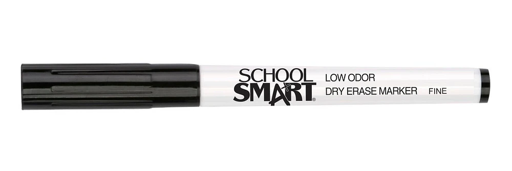 School Smart Dry Erase Pen Style Markers, Fine Tip, Black, Pack of 48