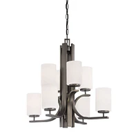 Thomas Pendenza 8-Light Chandelier in Oiled Bronze