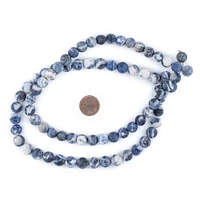 TheBeadChest Matte Round Sodalite Beads (10mm): Organic Gemstone Round Spherical Energy Stone Healing Power Crystal for Jewelry Bracelet Mala Necklace Making